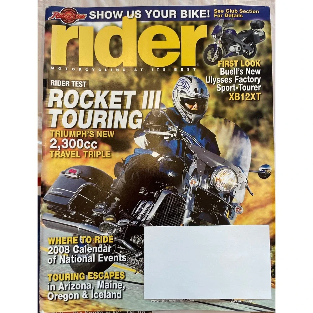 Rider Magazine Lot of 7 Issues 2008-2009 Motorcycle Reviews Buell Ducati Honda